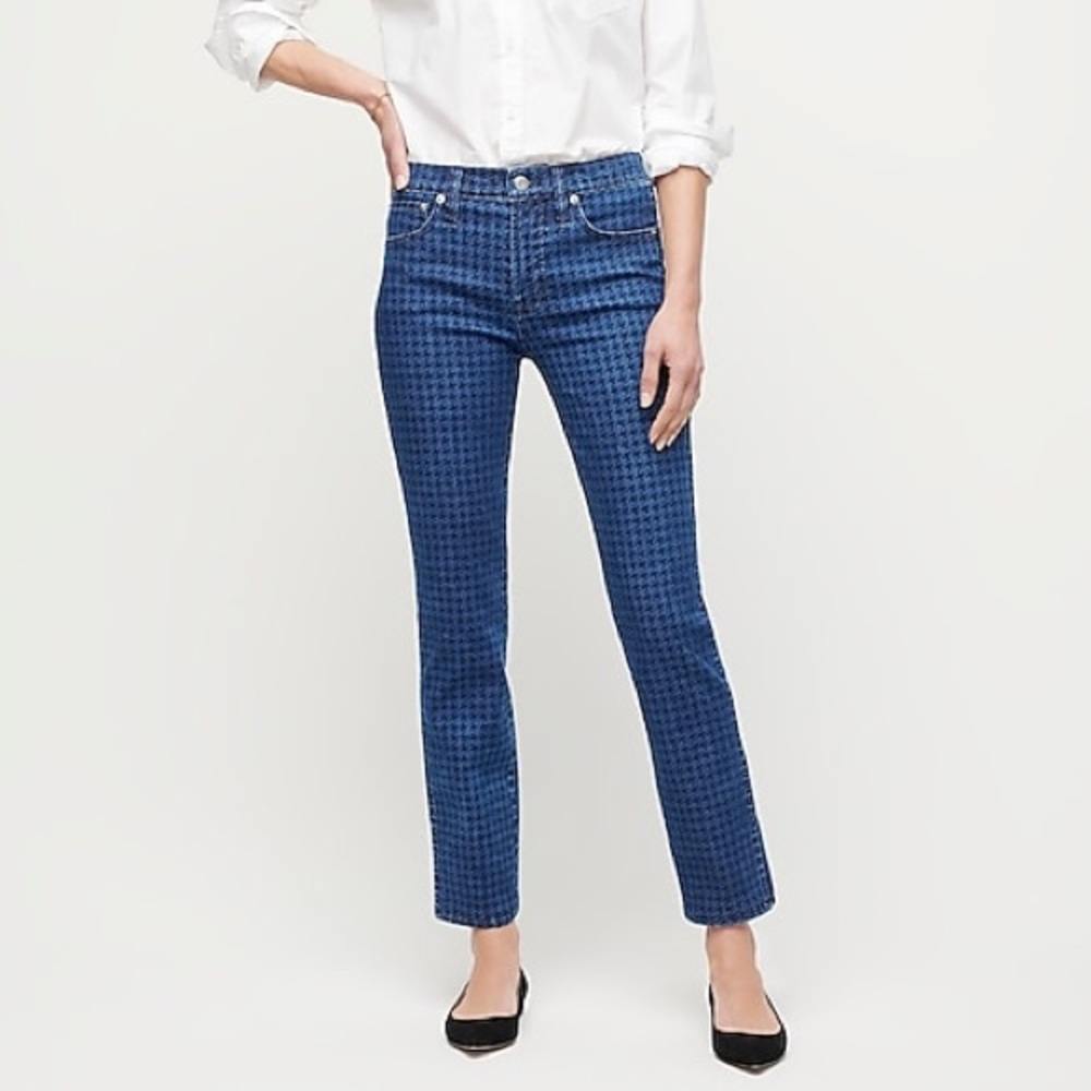 J.Crew Houndstooth Vintage straight stretch jean AF890